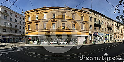 Tram track in Zagreb Editorial Stock Photo